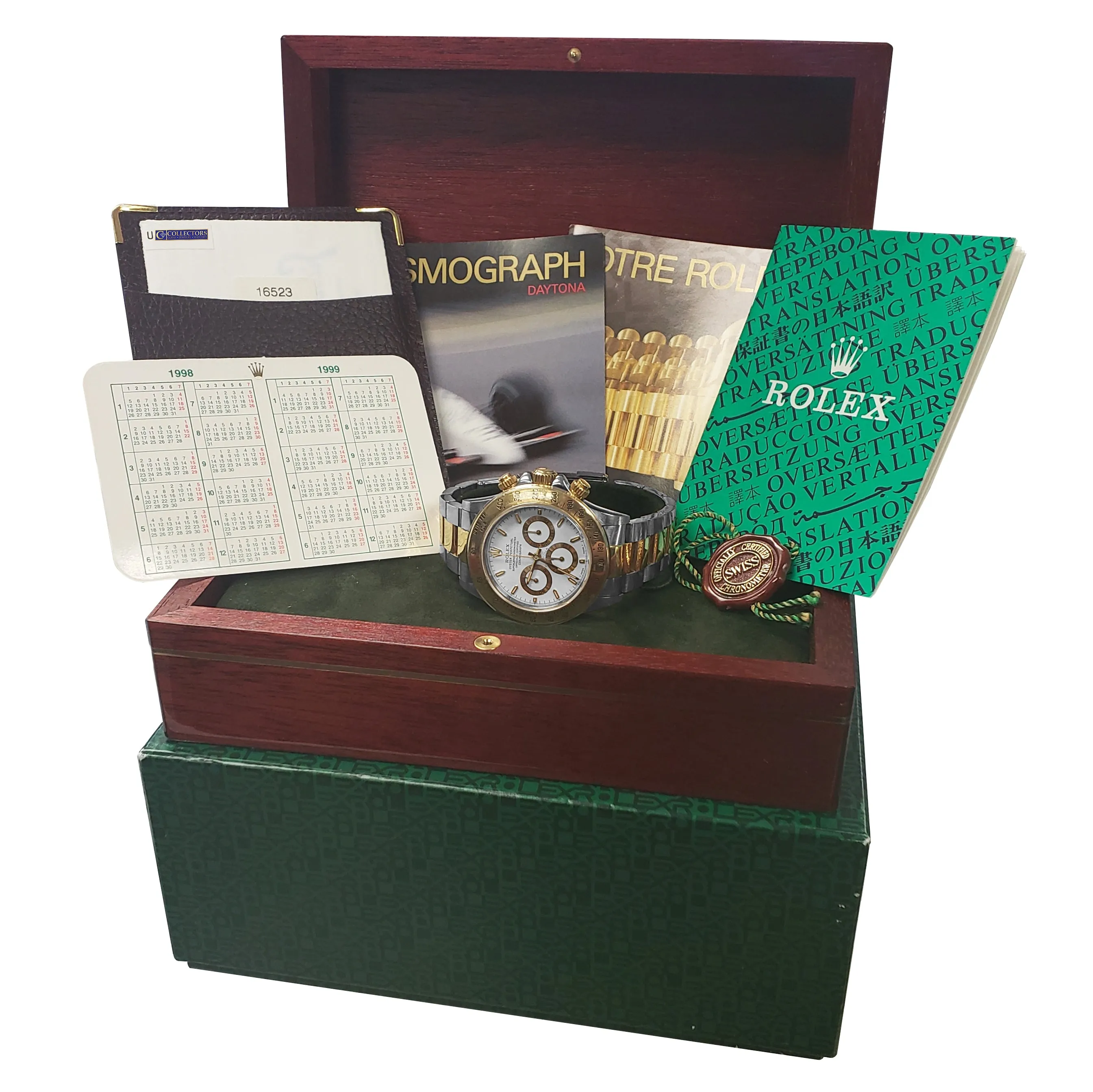 UNPOLISHED 1998 Rolex Daytona Cosmograph Zenith 16523 40mm Two-Tone White Watch