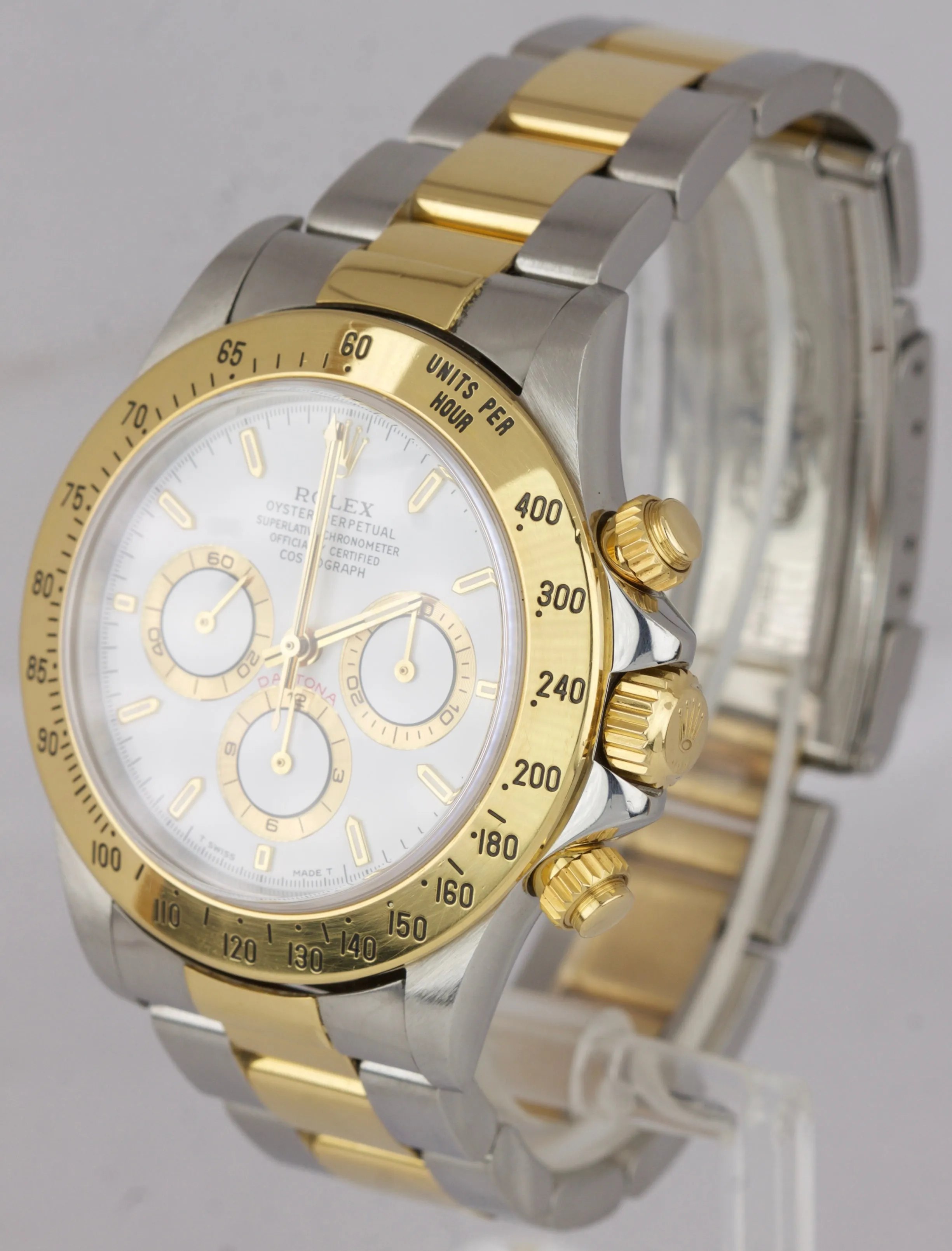 UNPOLISHED 1998 Rolex Daytona Cosmograph Zenith 16523 40mm Two-Tone White Watch
