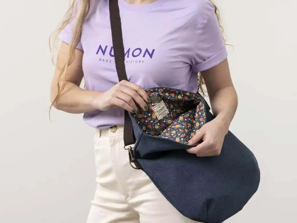 Upcycled vegan messenger bags by Numon In Various Colours