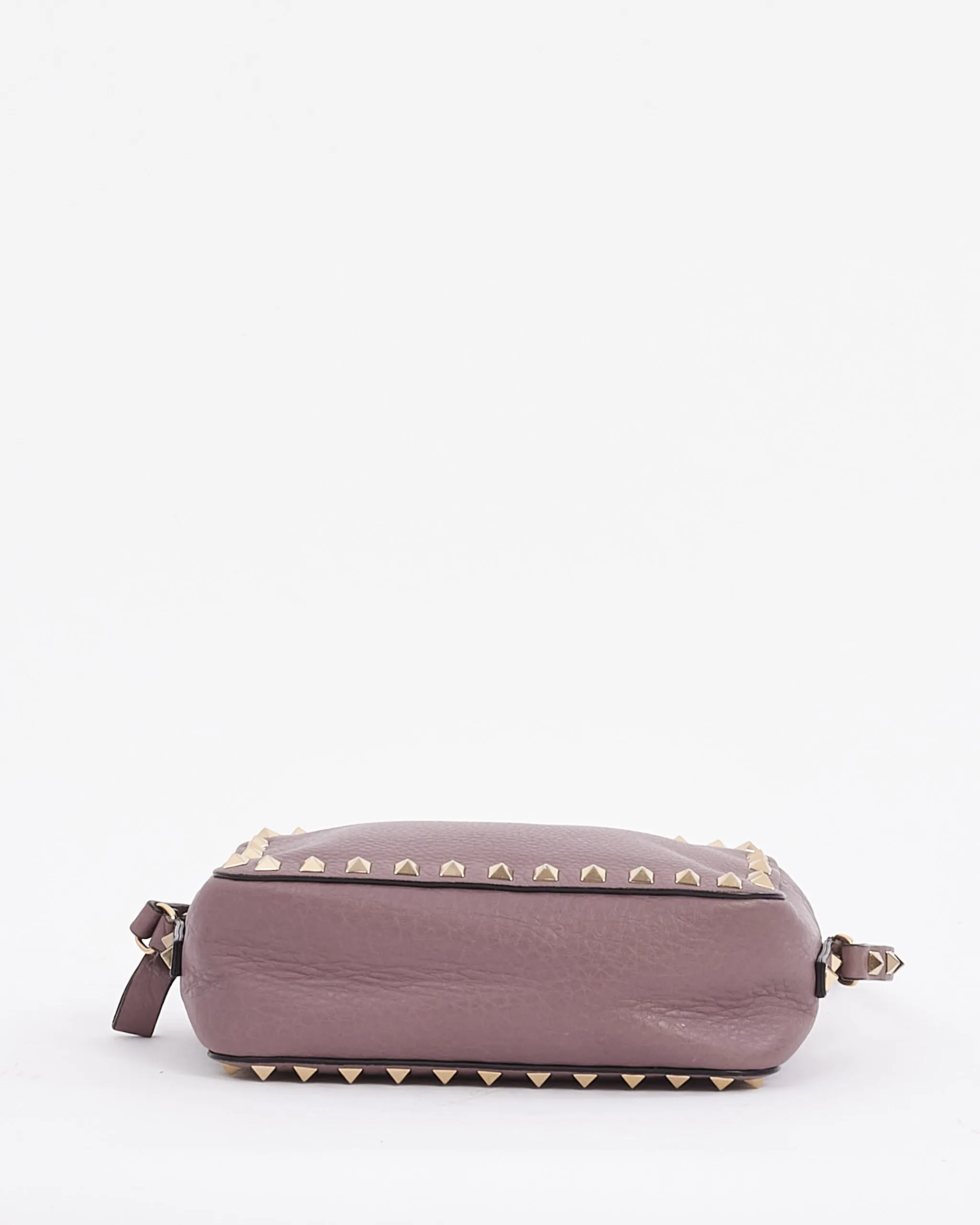 Valentino Purple Rosewood Leather Rockstud Camera Bag