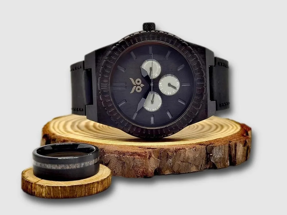 Venom vs Darth Vador Wooden Watch & Ring Combo