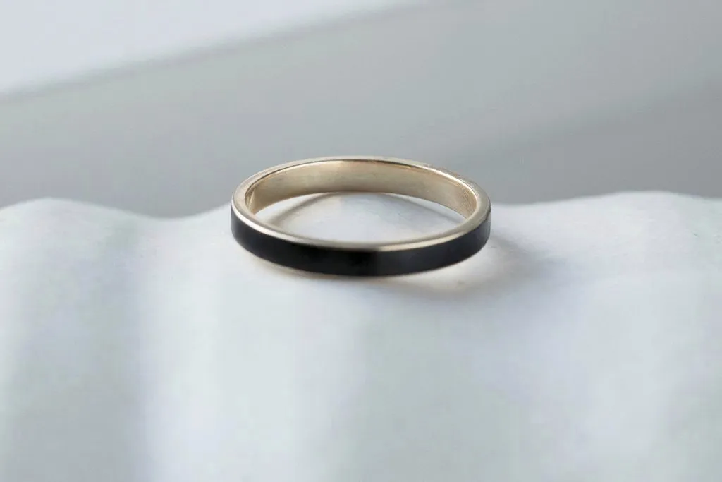 Victorian Black Enamel Eternity Band