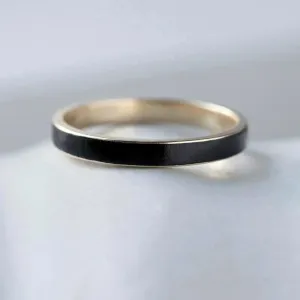 Victorian Black Enamel Eternity Band