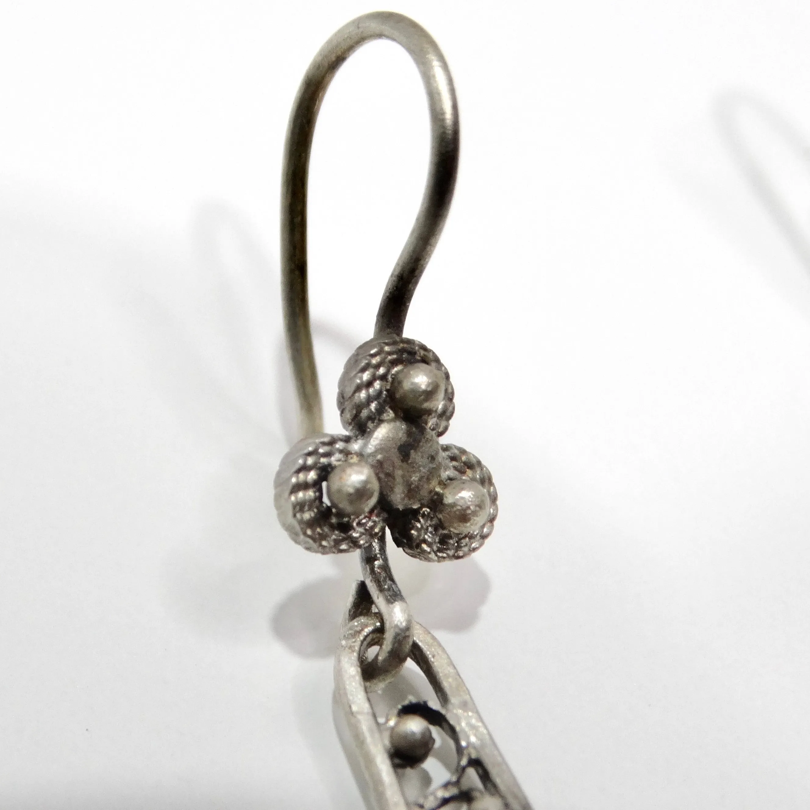 Victorian Floral Porcelain Dangle Earrings