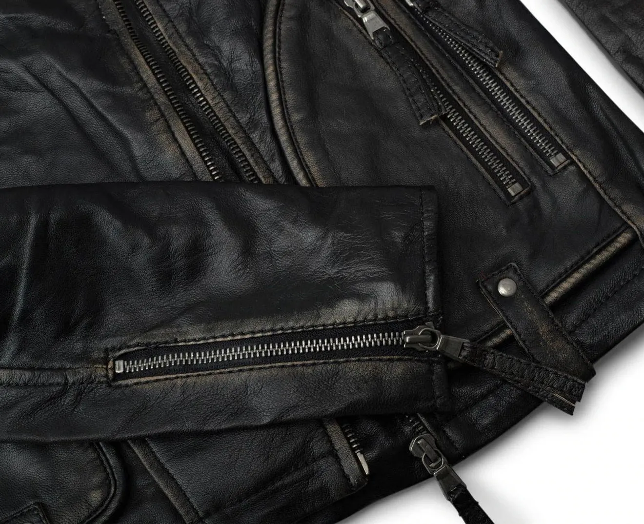 Vintage Cafe Racer Black Slim Fit Leather Jacket Womens