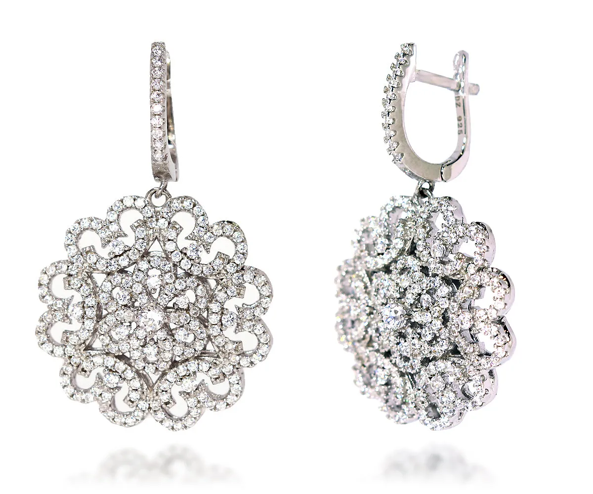 Vintage Floral Round Earrings