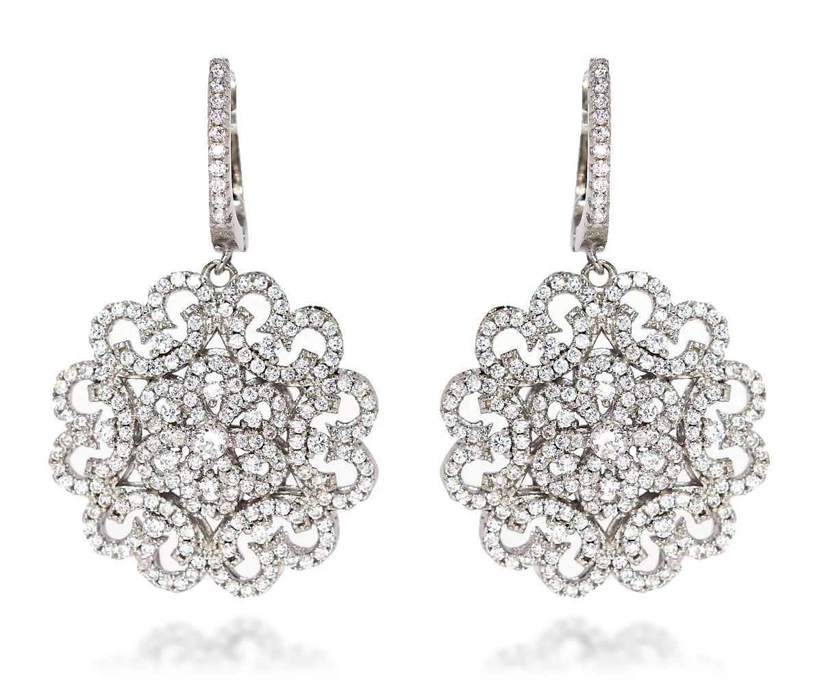 Vintage Floral Round Earrings