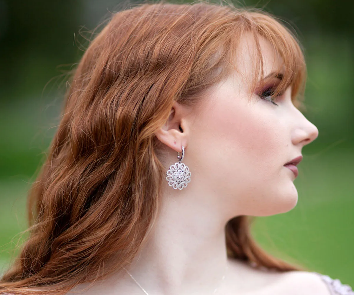 Vintage Floral Round Earrings