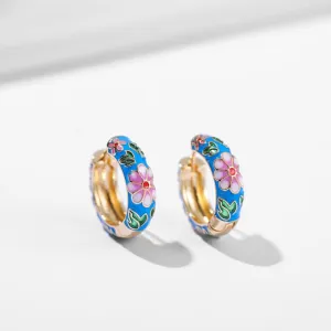 Vintage Florals Huggies Earrings