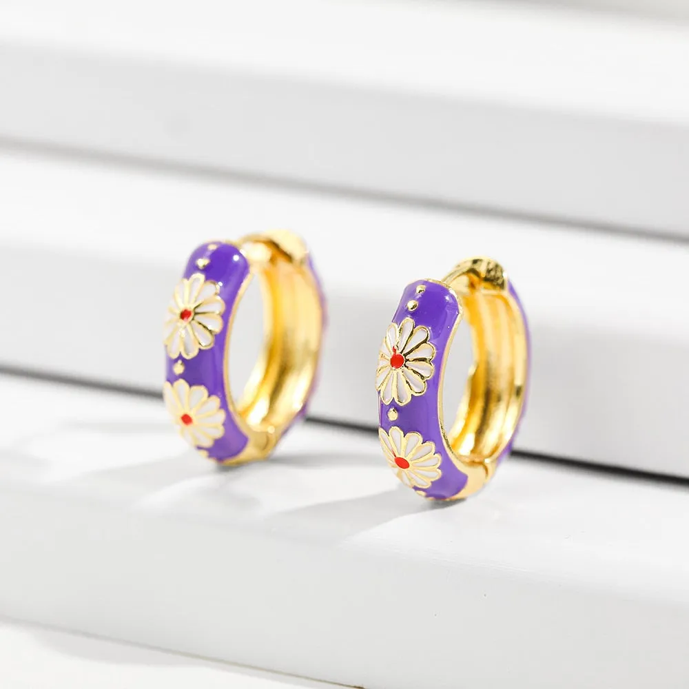 Vintage Florals Huggies Earrings