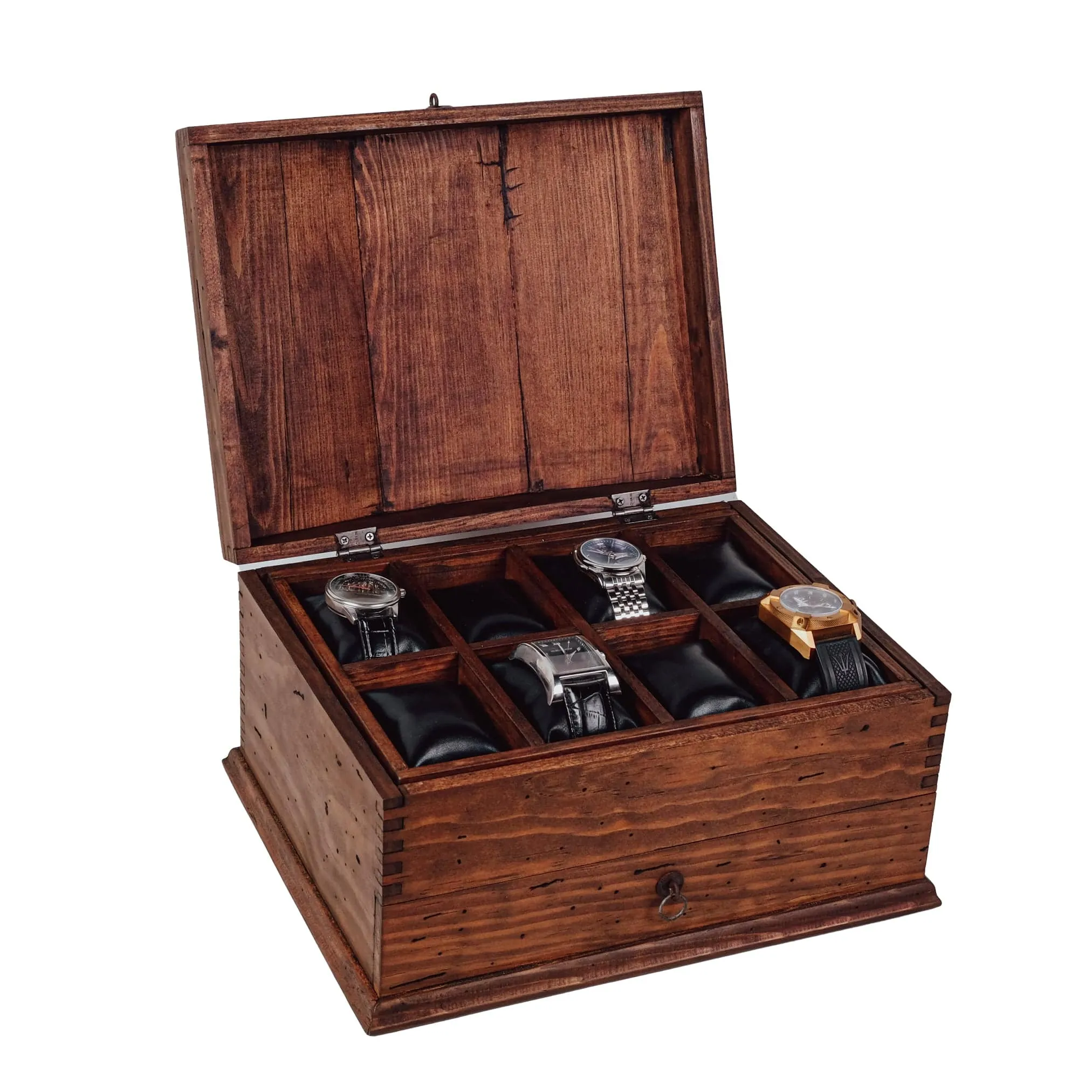Watch Box for 8 Watches with a Rounded Top