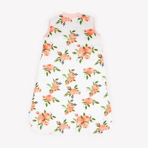 Watercolor Roses Cotton Muslin Quilted Sleep Bag