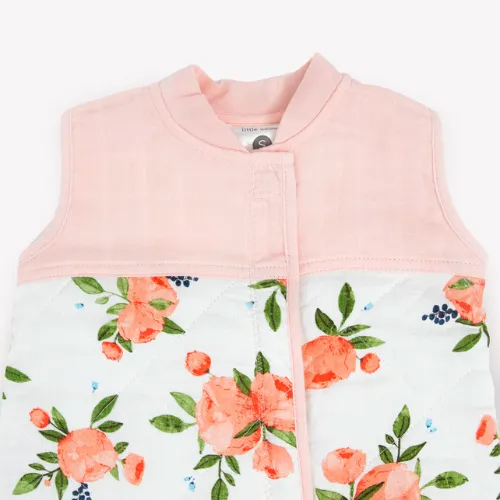Watercolor Roses Cotton Muslin Quilted Sleep Bag