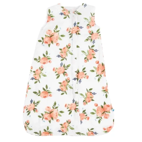 Watercolor Roses Cotton Muslin Sleep Bag