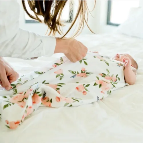Watercolor Roses Cotton Muslin Sleep Bag