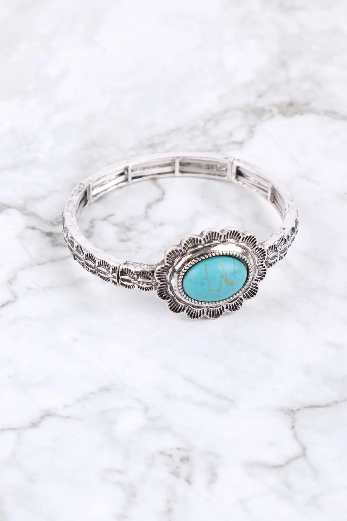 WESTERN SEMI STONE STRETCH BRACELET