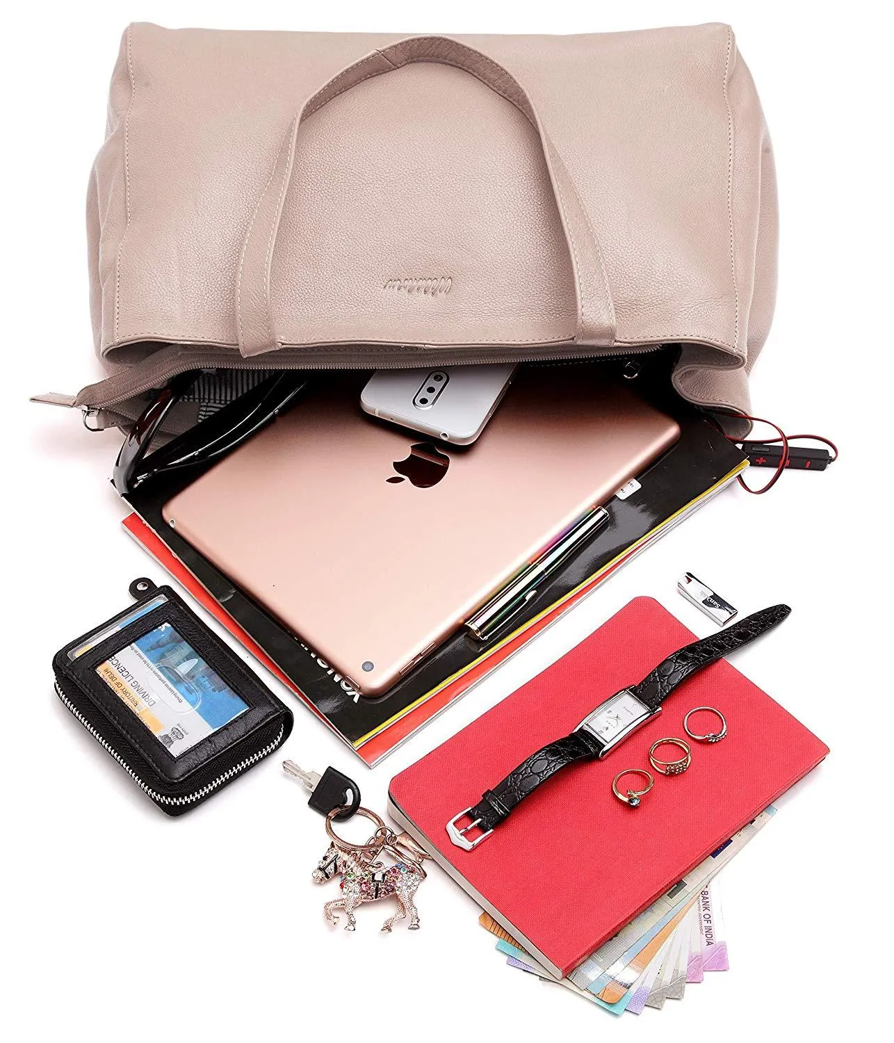 WildHorn® Upper Grain Genuine Leather Ladies Shoulder Bag| Shopping Bag for Girls & Women