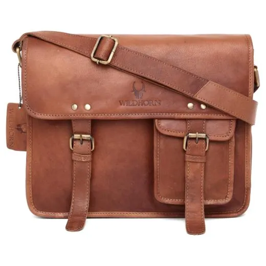 WILINGTON Leather Messenger Bag for Men