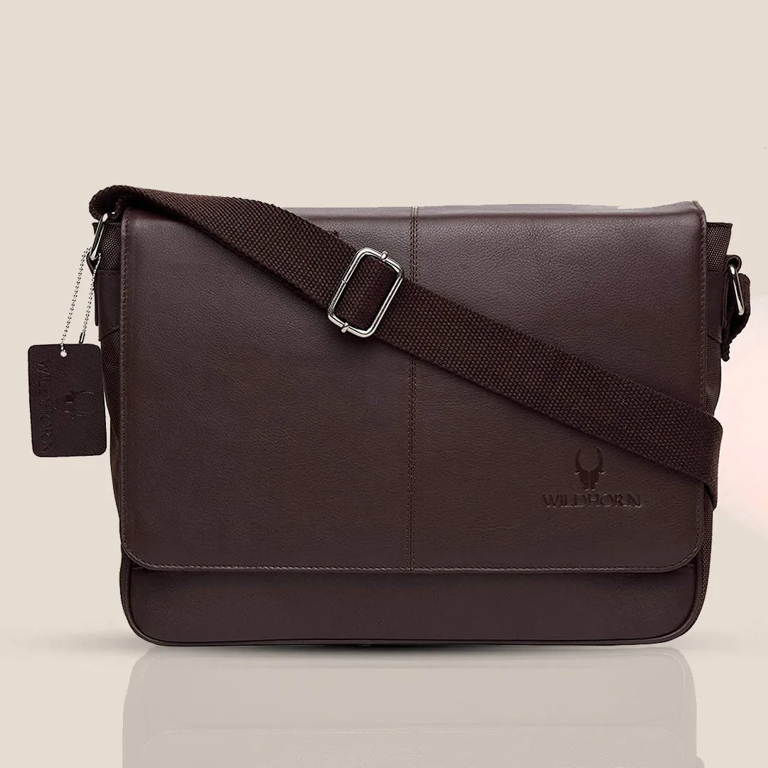 WILINGTON Leather Messenger Bag for Men