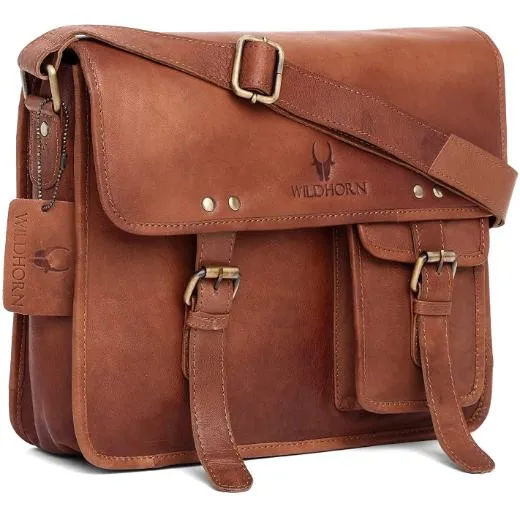 WILINGTON Leather Messenger Bag for Men