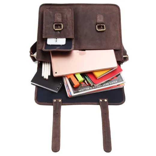 WILINGTON Leather Messenger Bag for Men