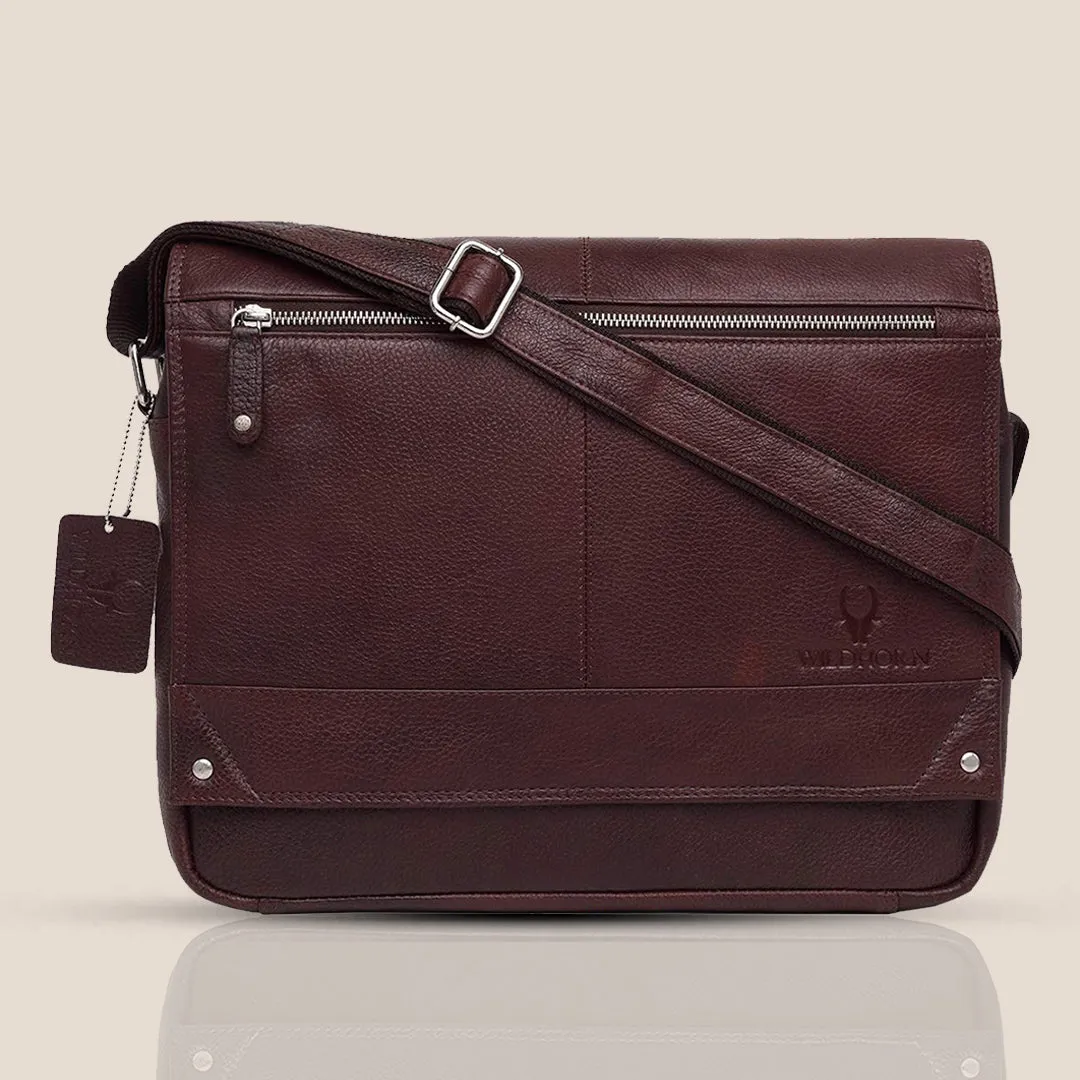 WILINGTON Leather Messenger Bag for Men
