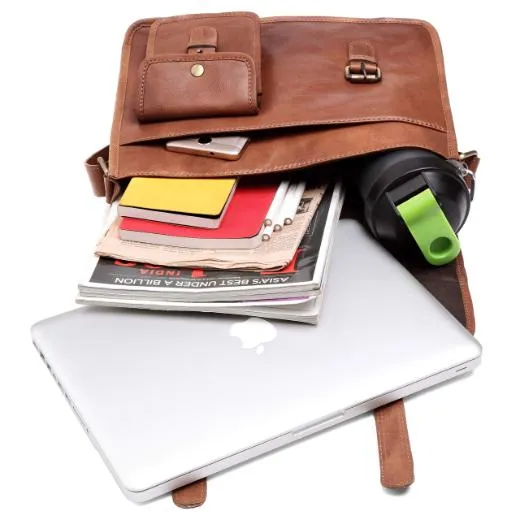 WILINGTON Leather Messenger Bag for Men
