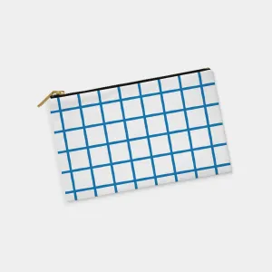 Window Pane White and Cobalt Personalized Zipper Pouch