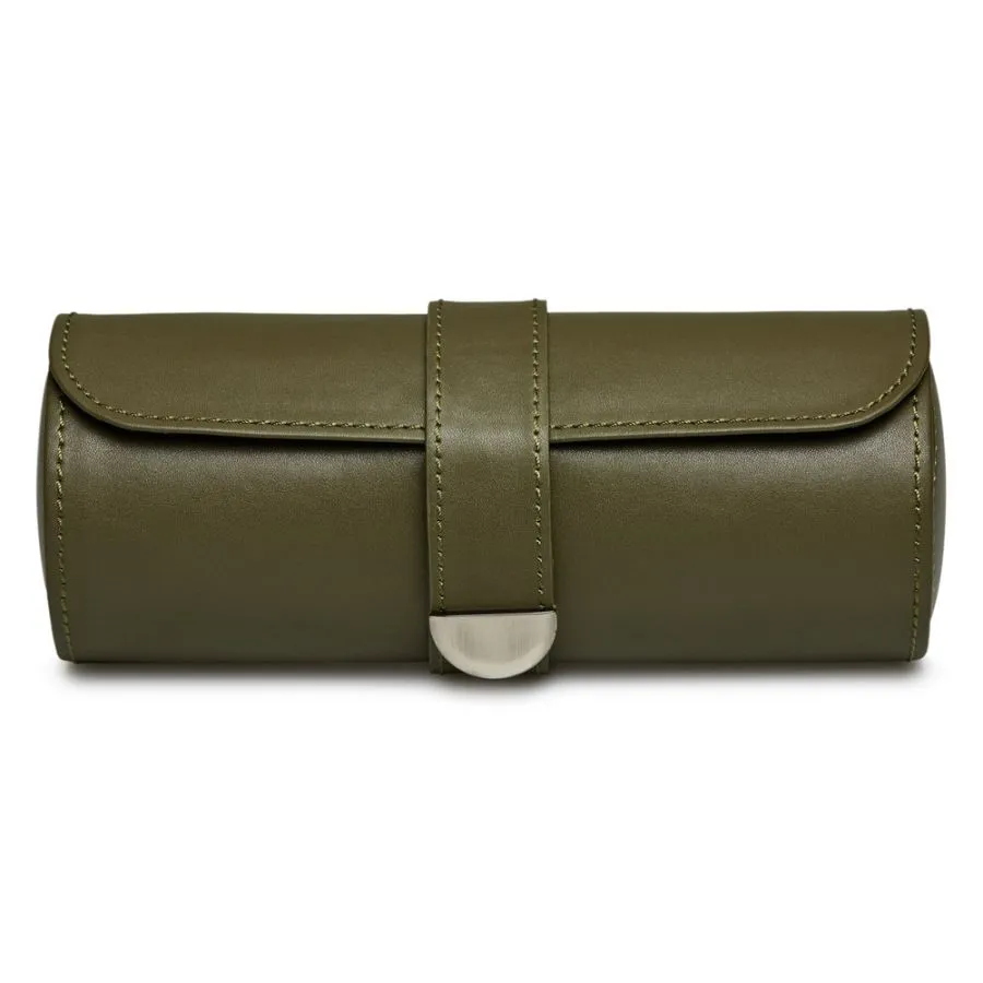 Wolf Earth Triple Watch Roll - Olive Green