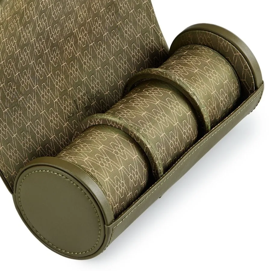 Wolf Earth Triple Watch Roll - Olive Green