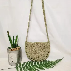 Women's Cotton Thread Woolen Yarn Woven Mori Style Shoulder Bags