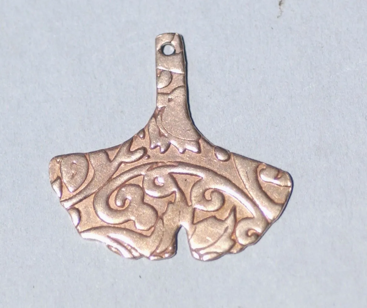 Woodgrain Pattern Ginkgo Biloba Leaf - Leaves - Fall Greenery 30mm x 28mm Cutout for Enameling Stamping Texturing Blanks Variety of Metal