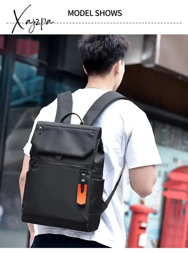 Xajzpa - High Quality Waterproof Men's Laptop Backpack Fashion Brand Designer Black Backpack for Business Urban Man Backpack USB Charging