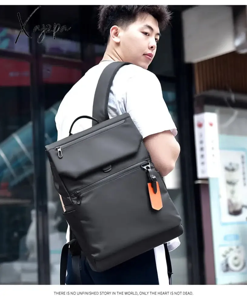 Xajzpa - High Quality Waterproof Men's Laptop Backpack Fashion Brand Designer Black Backpack for Business Urban Man Backpack USB Charging