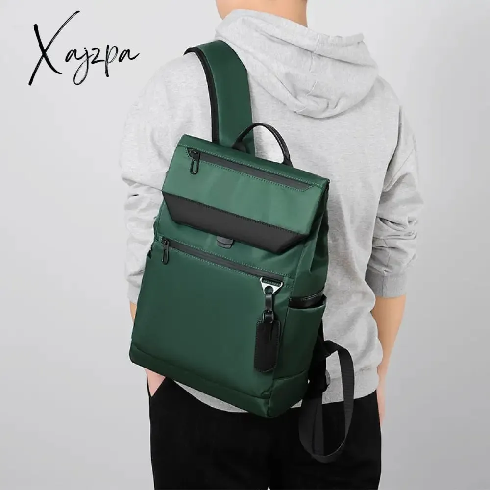 Xajzpa - High Quality Waterproof Men's Laptop Backpack Fashion Brand Designer Black Backpack for Business Urban Man Backpack USB Charging