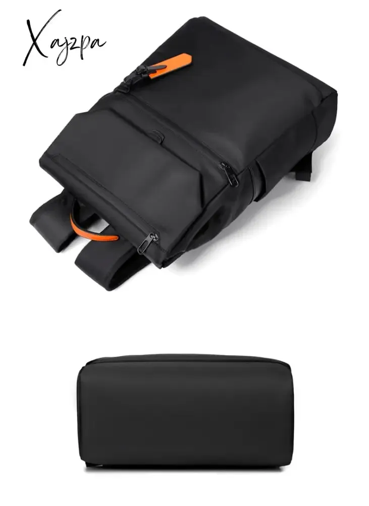 Xajzpa - High Quality Waterproof Men's Laptop Backpack Fashion Brand Designer Black Backpack for Business Urban Man Backpack USB Charging