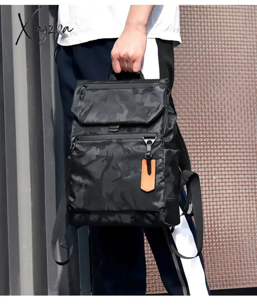 Xajzpa - High Quality Waterproof Men's Laptop Backpack Fashion Brand Designer Black Backpack for Business Urban Man Backpack USB Charging