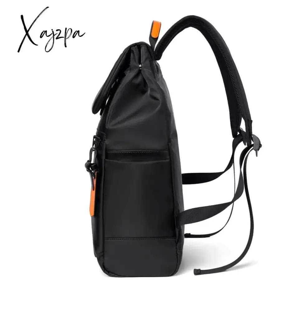 Xajzpa - High Quality Waterproof Men's Laptop Backpack Fashion Brand Designer Black Backpack for Business Urban Man Backpack USB Charging