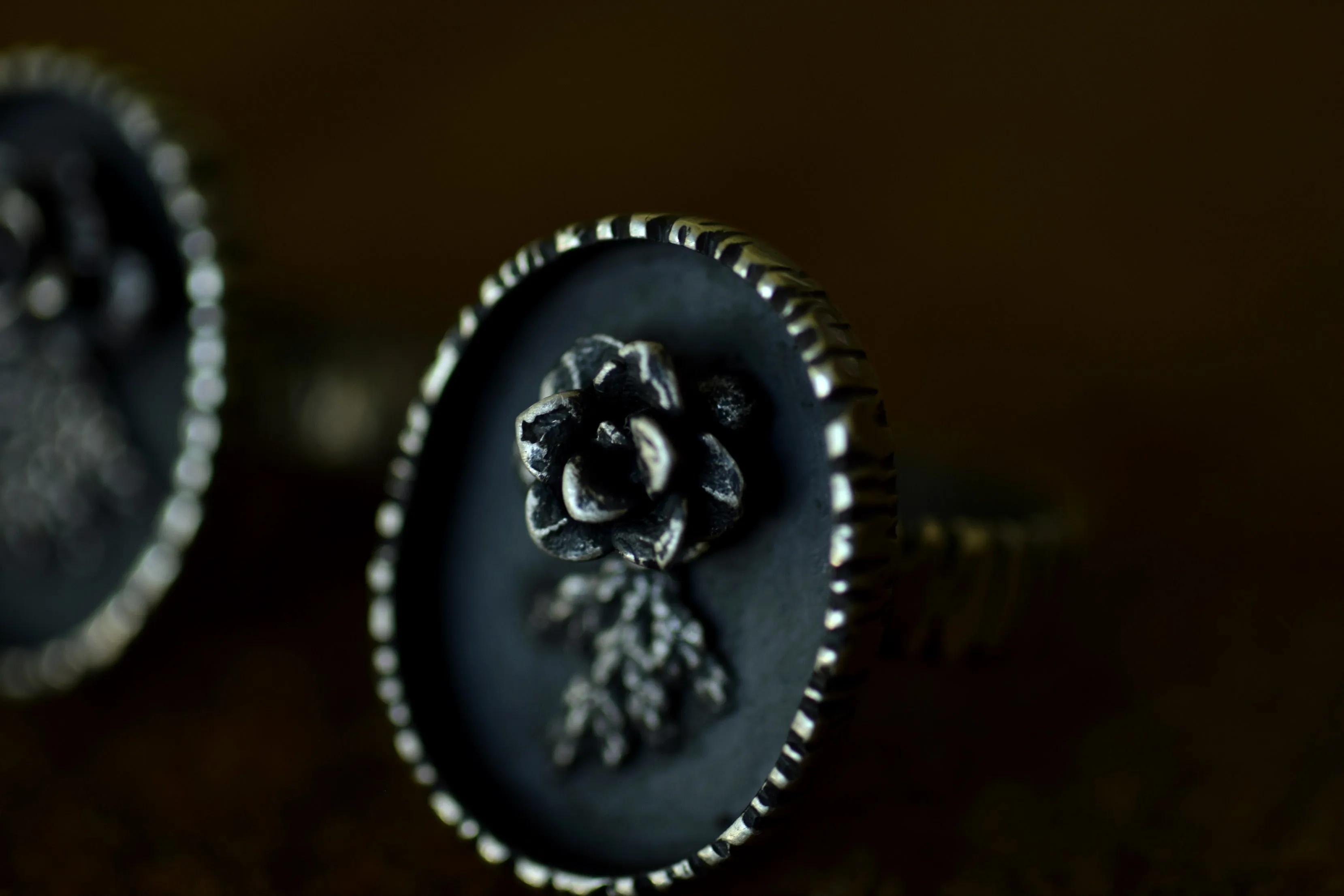 XSterling Silver Succulent and Fern Ring - Woodland Ring - Forest Jewelry - Statement Ring