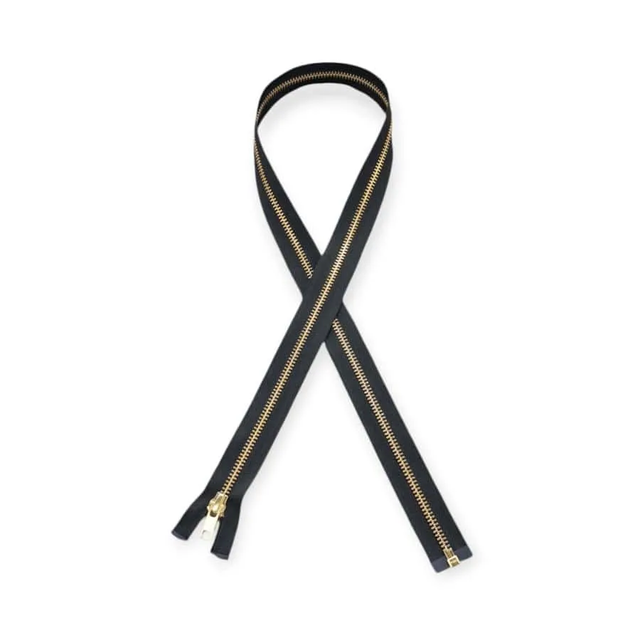 YKK Metal Gold Zip Black