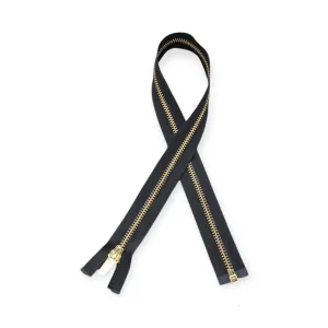 YKK Metal Gold Zip Black