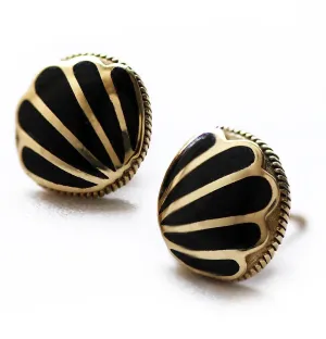 Yoga jewelry- custom made bohemian jewelry, black gold stud