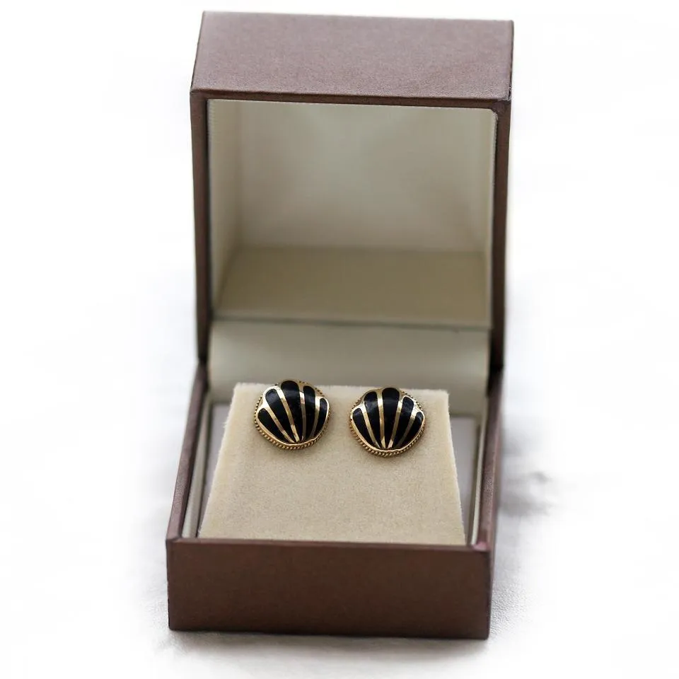 Yoga jewelry- custom made bohemian jewelry, black gold stud
