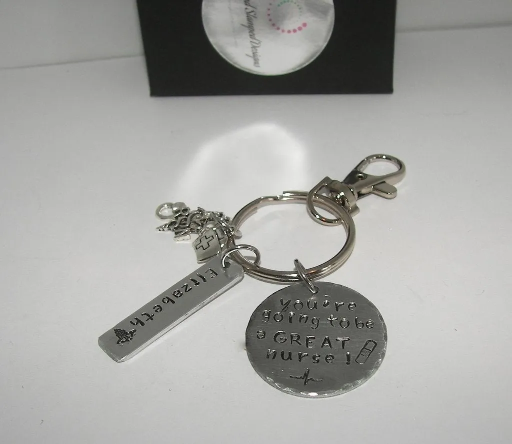 Your going to be a Great nurse  custom personalized hand stamped jewelry, gift for RN orLPN, Nurse grauation gifthandstamped jewelry
