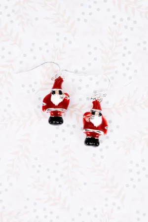 You're My Soul Santa Silvertone Earrings