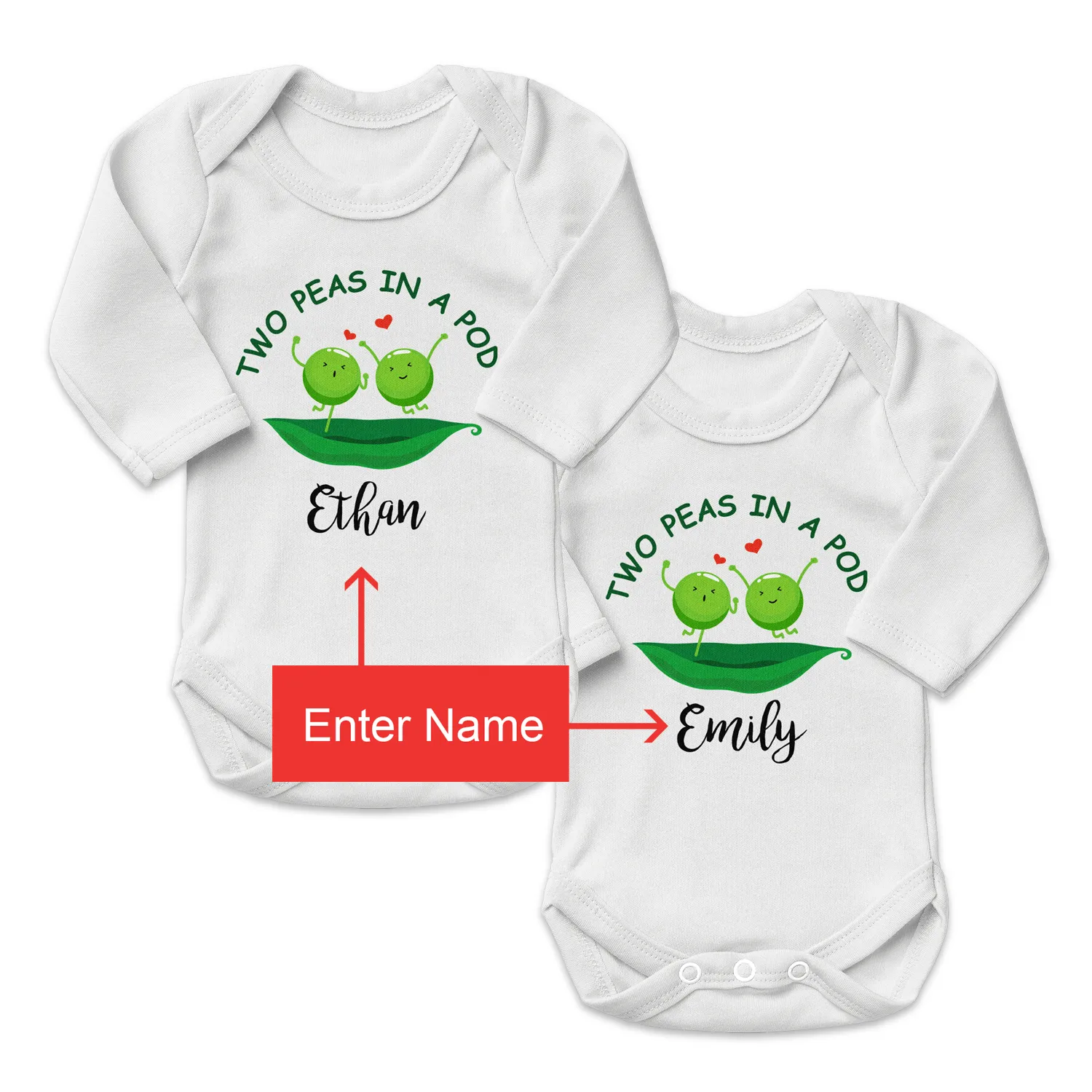 Zeronto Twin Baby Gift Basket - Two Peas in a Pod
